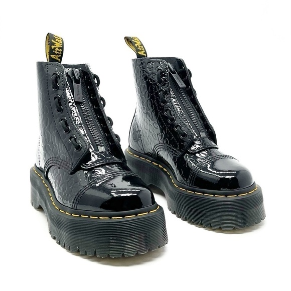 New Dr. Martens Sinclair Lamper Leopard Black Patent Ankle Boots Size 5 Docs dm - Picture 11 of 12